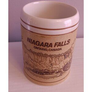 Niagara Falls Souvenir Coffe Cup Stein Embossed  Ontario Canada Vtg Japan